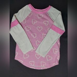 Long sleeve pink heart baseball style cat & jack girl shirt